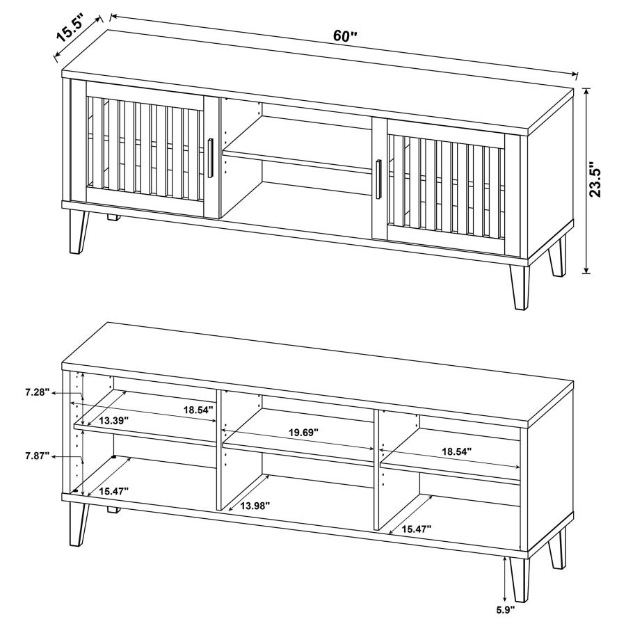 Modal Additional Images for Sedona 2-door Engineered Wood 60" TV Stand Dark Pine