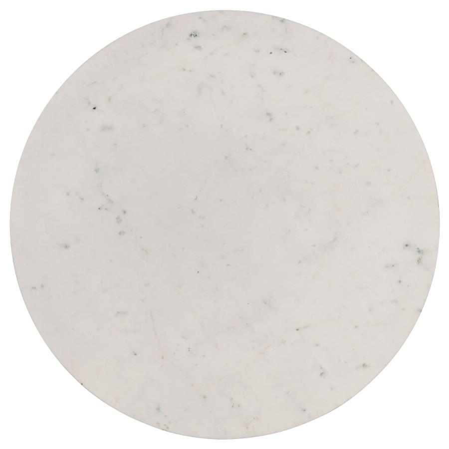 Aldis Round Marble Top Coffee Table White and Natural