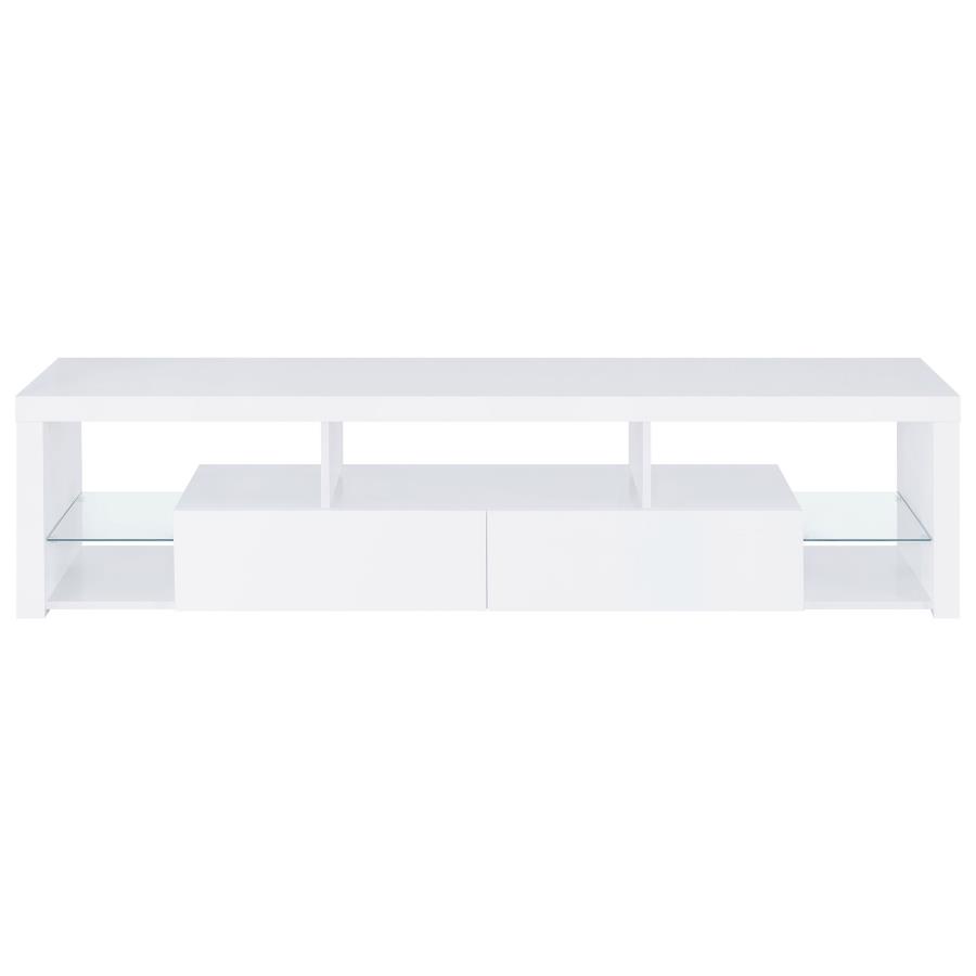 Jude 2-drawer Engineered Wood 71" TV Stand High Gloss White