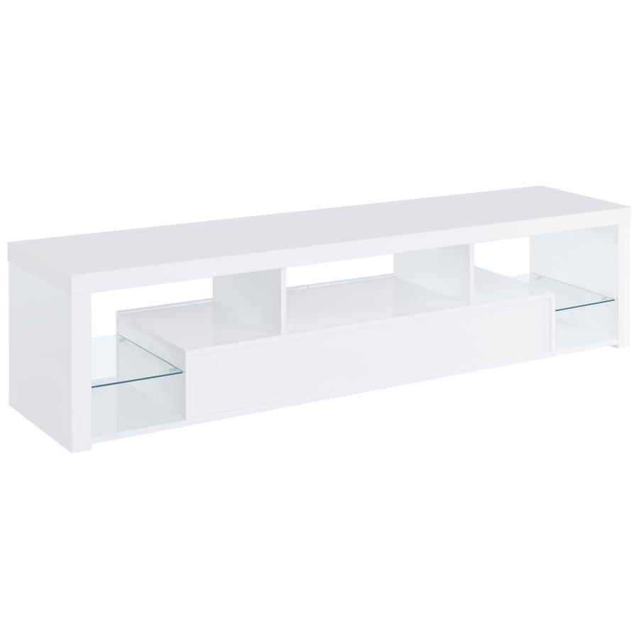 Jude 2-drawer Engineered Wood 71" TV Stand High Gloss White