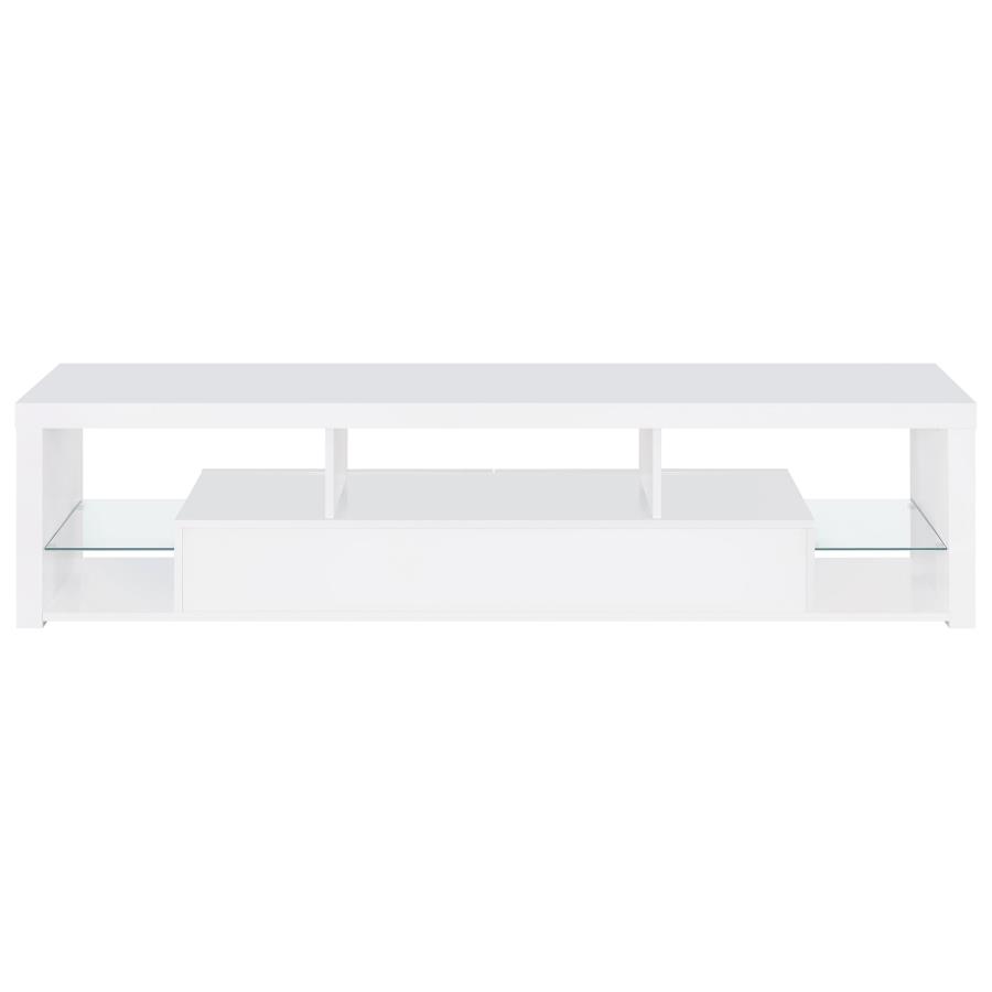 Jude 2-drawer Engineered Wood 71" TV Stand High Gloss White