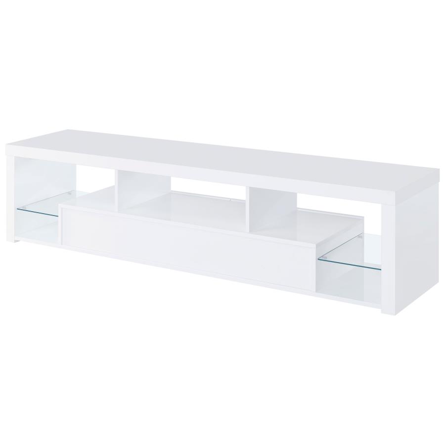 Jude 2-drawer Engineered Wood 71" TV Stand High Gloss White