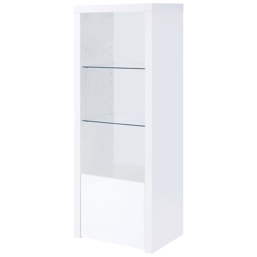 Jude 3-shelf Engineered Wood Media Tower High Gloss White
