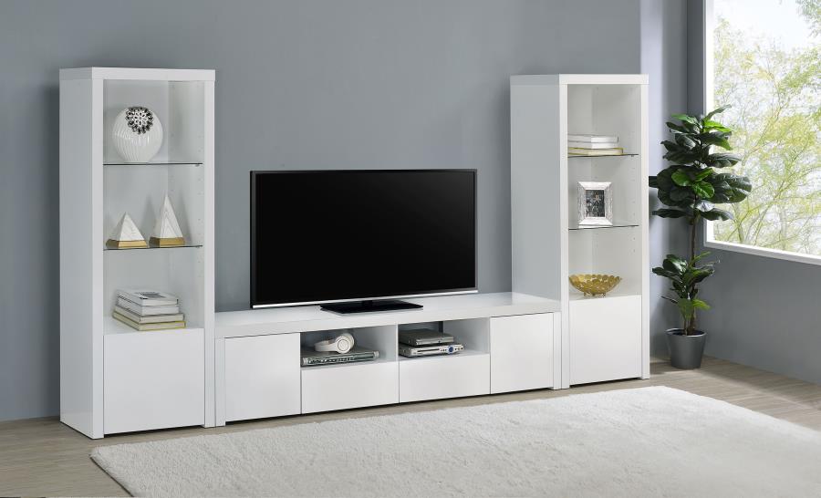 Modal Additional Images for Jude 2-door Engineered Wood 79" TV Stand High Gloss White