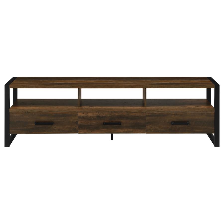 James 3-drawer Engineered Wood 71" TV Stand Dark Pine