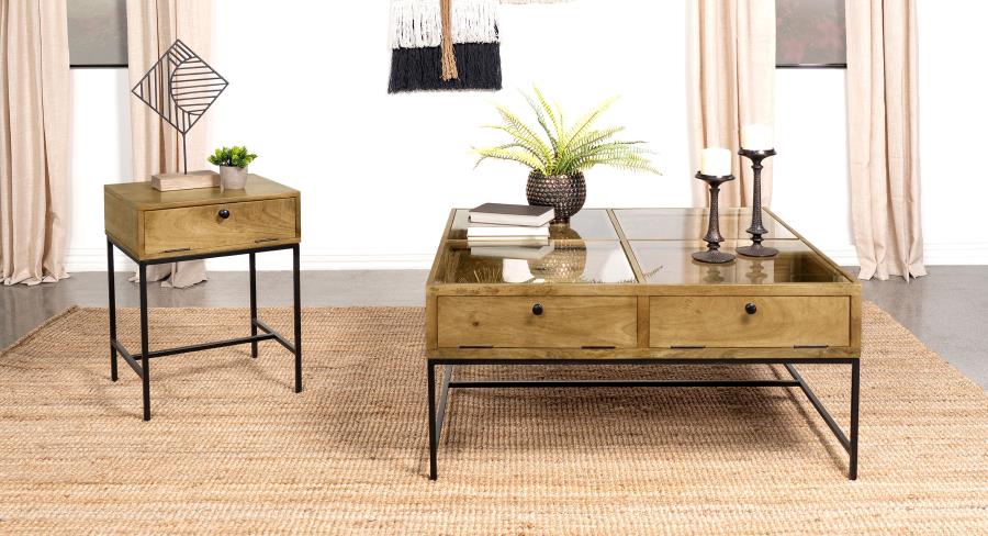 Modal Additional Images for Stephie Rectangular Side End Table with Storage Honey Brown