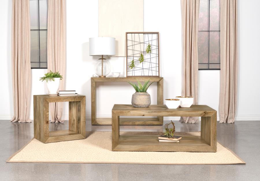 Modal Additional Images for Benton Rectangular Solid Wood Sofa Console Table Natural