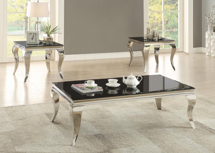 Modal Additional Images for Carone Square End Table Chrome and Black