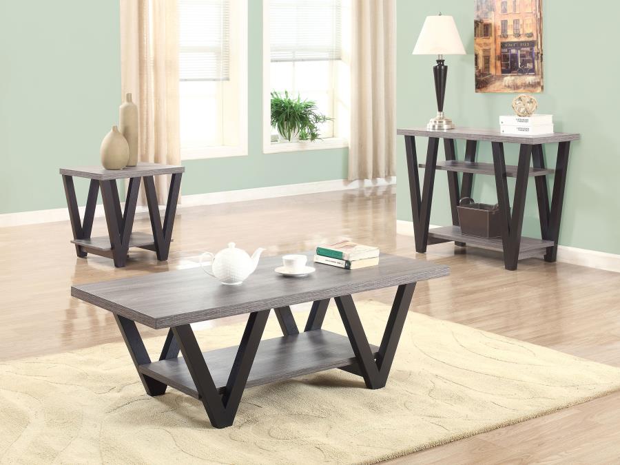 Modal Additional Images for Stevens 2-shelf Engineered Wood Entryway Console Table Grey
