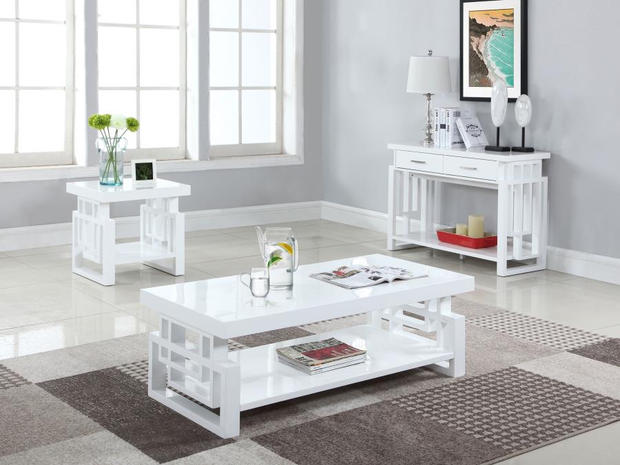 Modal Additional Images for Schmitt Rectangular Side End Table White High Gloss