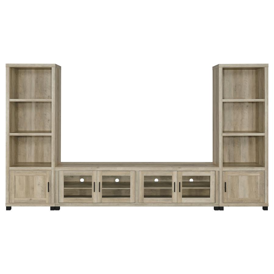 Sachin 3-shelf Engineered Wood Media Tower Distressed Pine