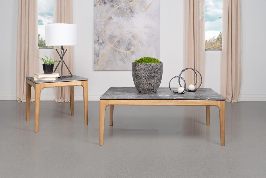Modal Additional Images for Polaris Rectangular SmartTop Coffee Table Grey and Light Oak