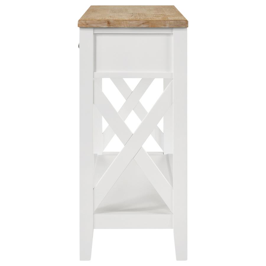 Hollis 2-drawer Wood Entryway Console Table Brown and White