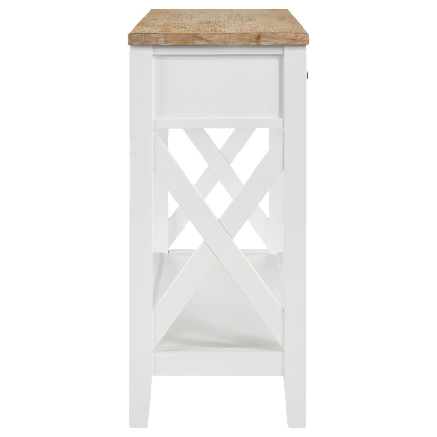 Hollis 2-drawer Wood Entryway Console Table Brown and White