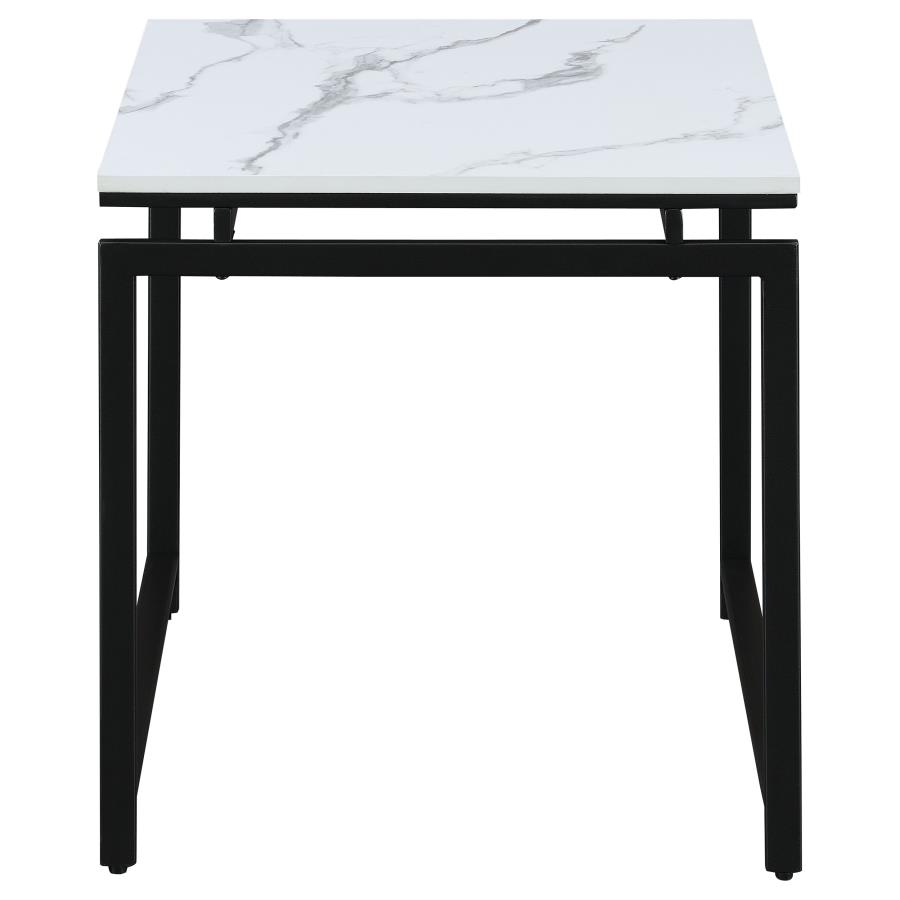 Clark 3-piece Faux Marble Top Coffee Table Set White
