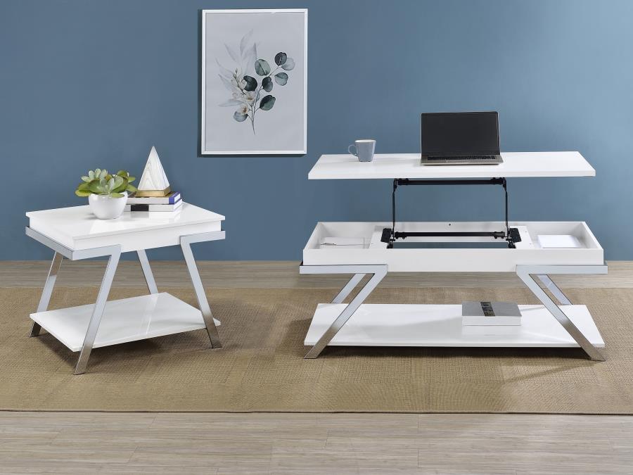 Modal Additional Images for Marcia Rectangular Lift Top Coffee Table White High Gloss