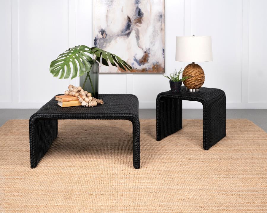 Modal Additional Images for Cahya Woven Rattan Square Coffee Table Black