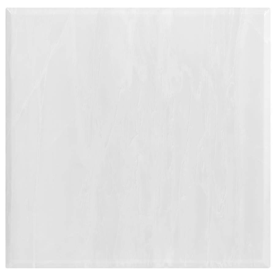 Kerwin Square Stone Top End Table White and Chrome