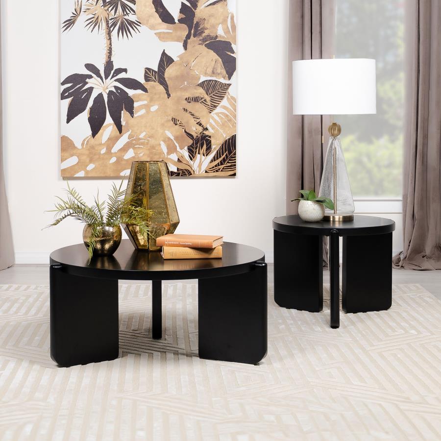 Modal Additional Images for Cordova Round Solid Wood End Table Black