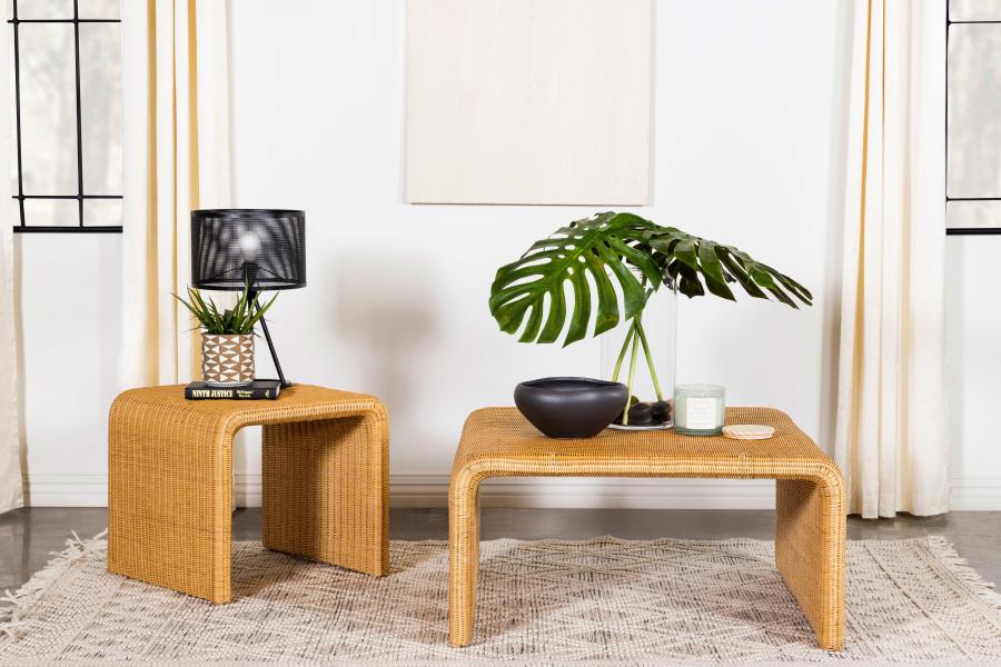 Modal Additional Images for Juanita Square Woven Rattan End Table Natural