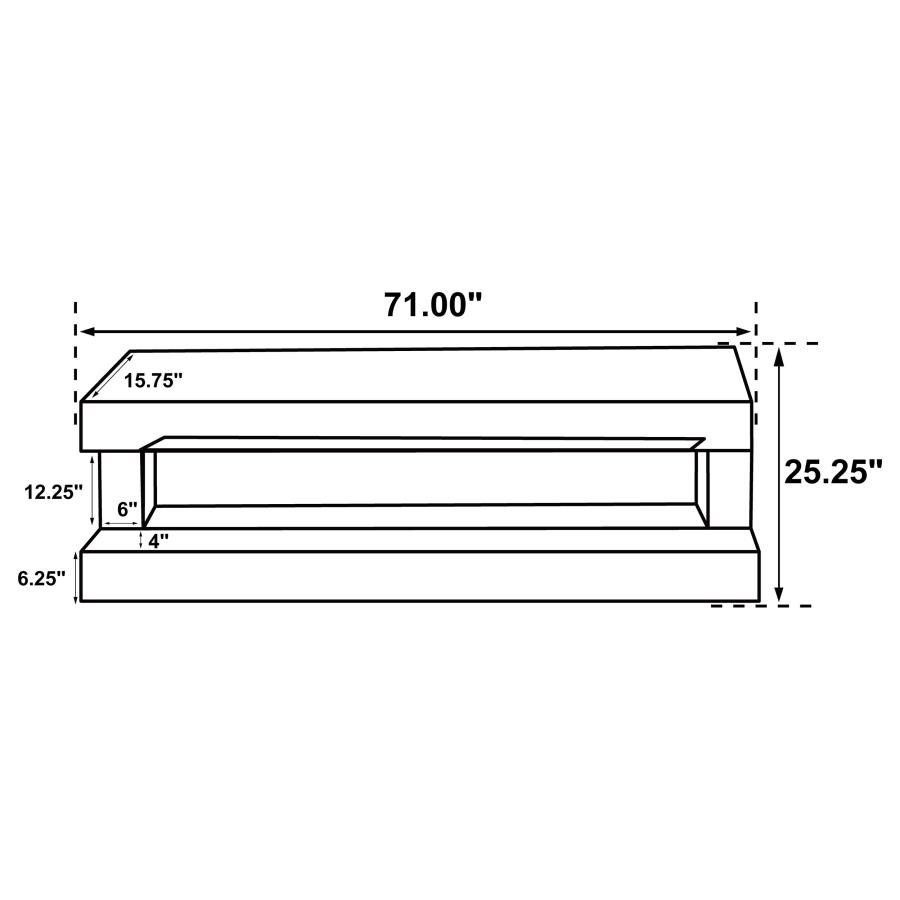 Modal Additional Images for Vallerie 71" TV Stand with Visual Flame Box White