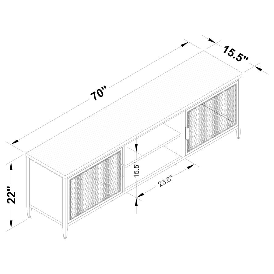 Modal Additional Images for Amherst 2-door 70-inch Metal TV Stand Media Console Black