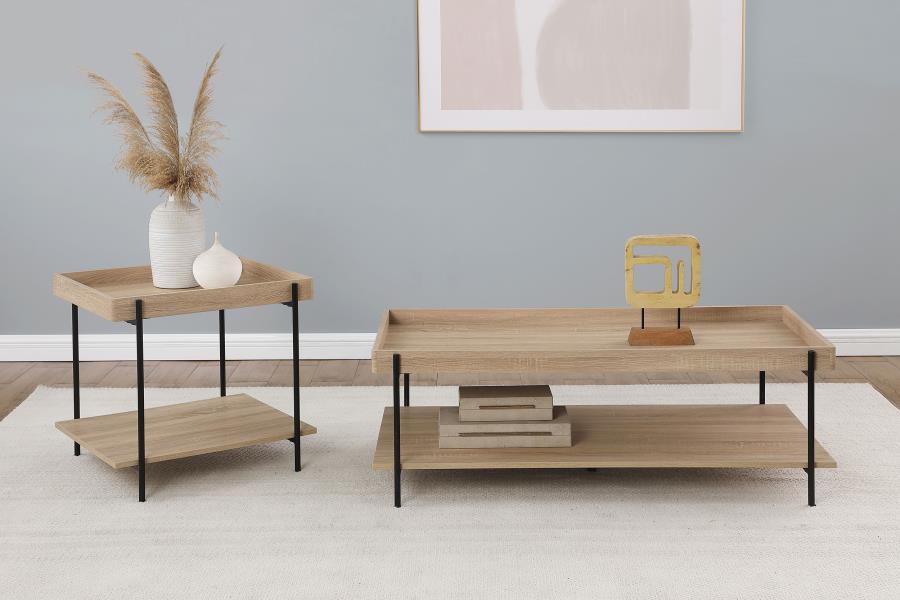 Modal Additional Images for Fallon Rectangular Engineered Wood Coffee Table Light Brown