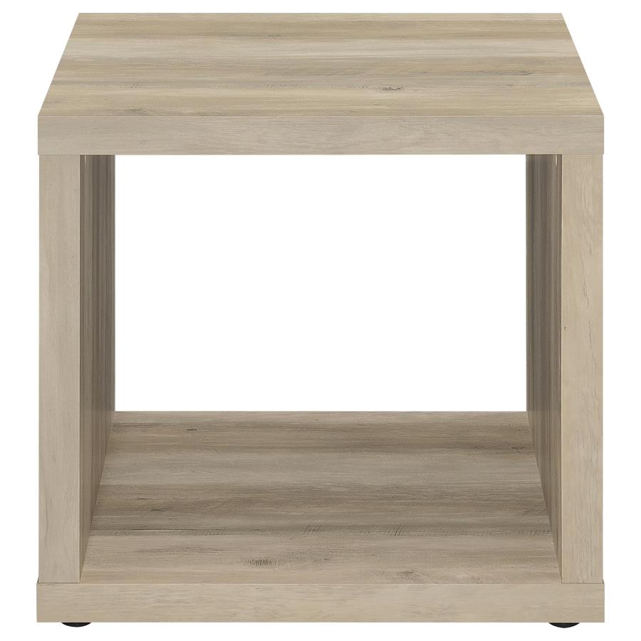 Frisco Square Engineered Wood Side End Table Distressed Pine