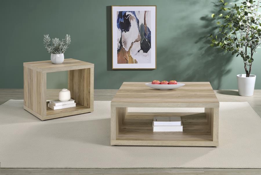 Modal Additional Images for Frisco Square Engineered Wood Coffee Table Distressed Pine