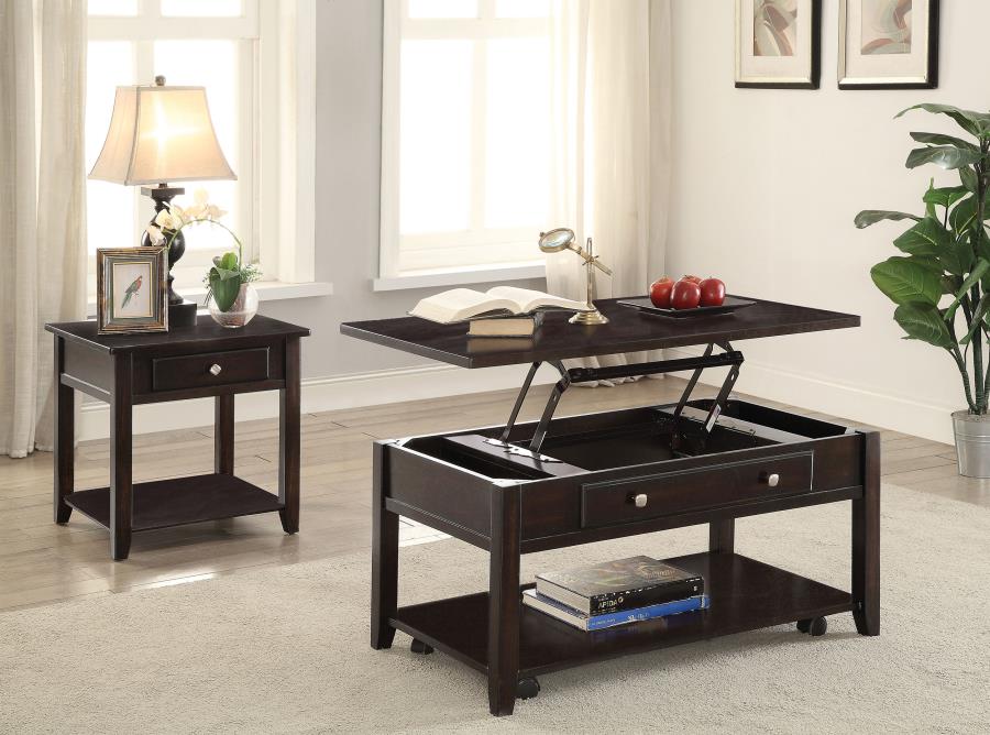 Modal Additional Images for Bradford Rectangular Wood Lift Top Coffee Table Walnut