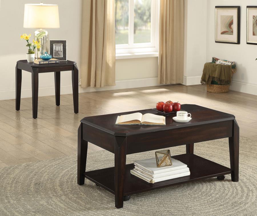 Modal Additional Images for Baylor Square Wood Side End Table Walnut