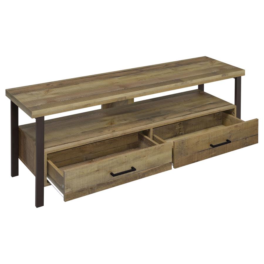 Ruston 2-drawer Engineered Wood 59" TV Stand Weathered Pine