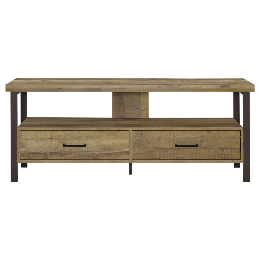 Ruston 2-drawer Engineered Wood 59" TV Stand Weathered Pine