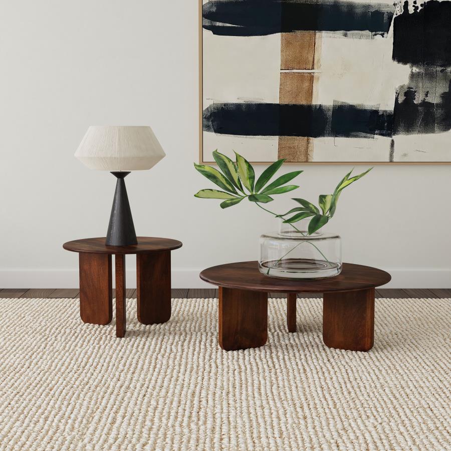 Modal Additional Images for Dale Round Solid Mango Wood Side End Table Brown