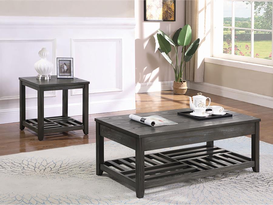 Cliffview 1-shelf Square Wood Side End Table Grey