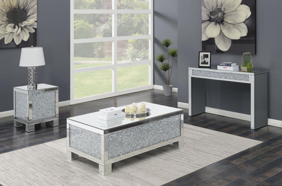 Modal Additional Images for Gillian Rectangular Mirrored Acrylic Coffee Table Silver