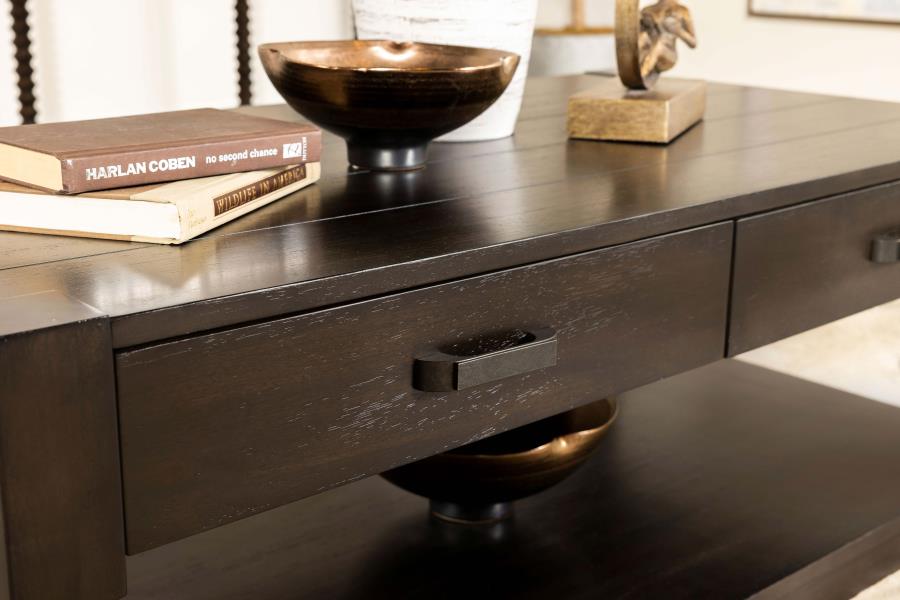 Meredith 2-drawer Rectangular Coffee Table Coffee Bean
