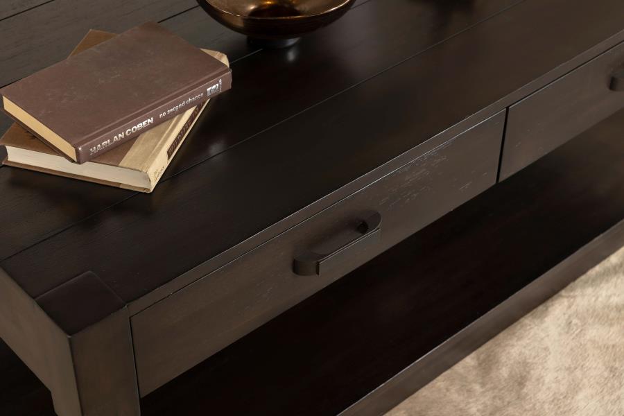 Meredith 2-drawer Rectangular Coffee Table Coffee Bean