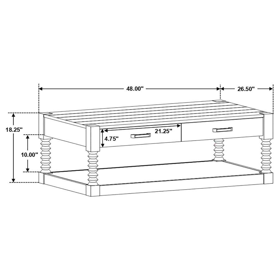 Meredith 2-drawer Rectangular Coffee Table Coffee Bean