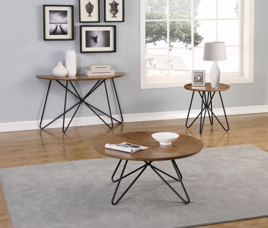 Modal Additional Images for Brinnon Semicircle Console Table Dark Brown and Black