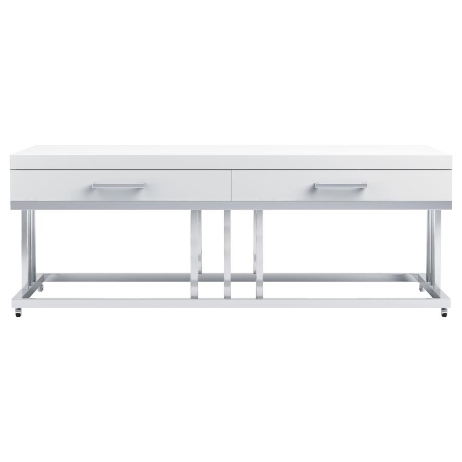 Dalya 2-drawer Rectangular Coffee Table White High Gloss
