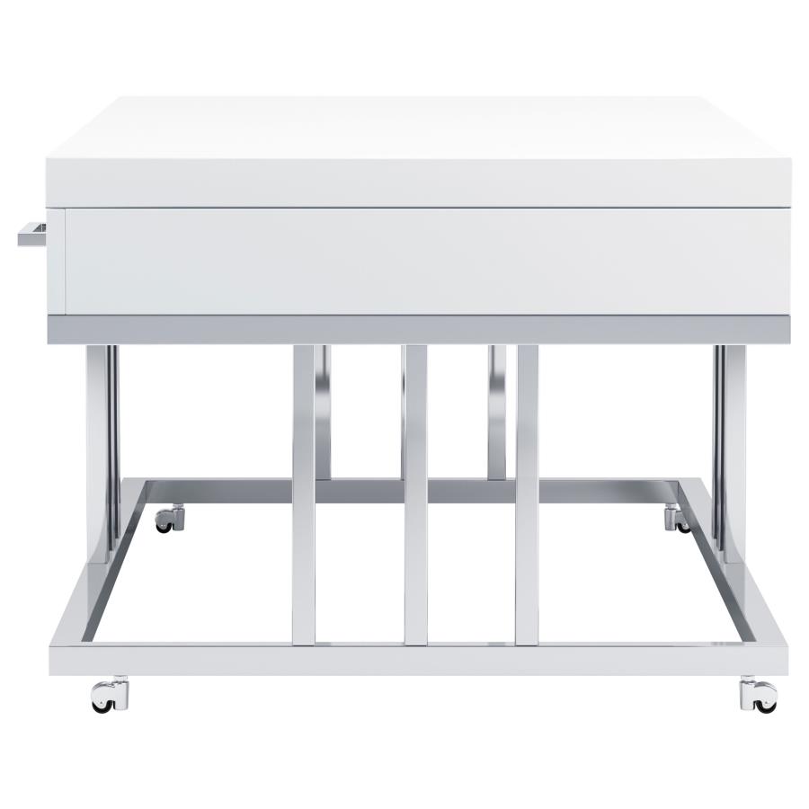 Dalya 2-drawer Rectangular Coffee Table White High Gloss