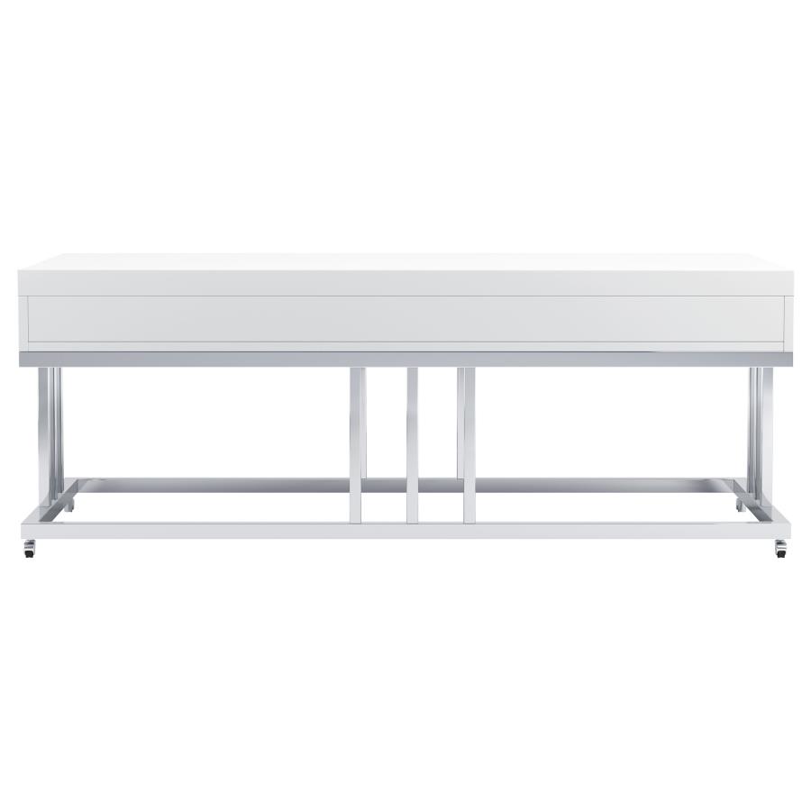 Dalya 2-drawer Rectangular Coffee Table White High Gloss