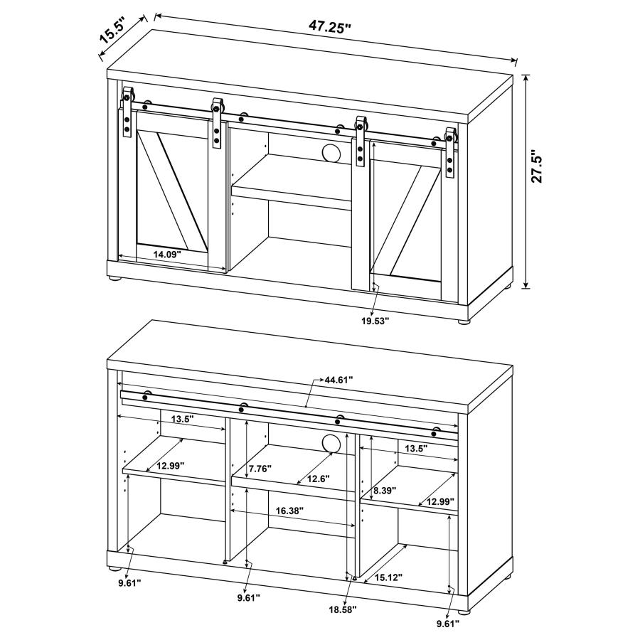 Modal Additional Images for Brockton 2-door Engineered Wood 48" TV Stand Grey Driftwood