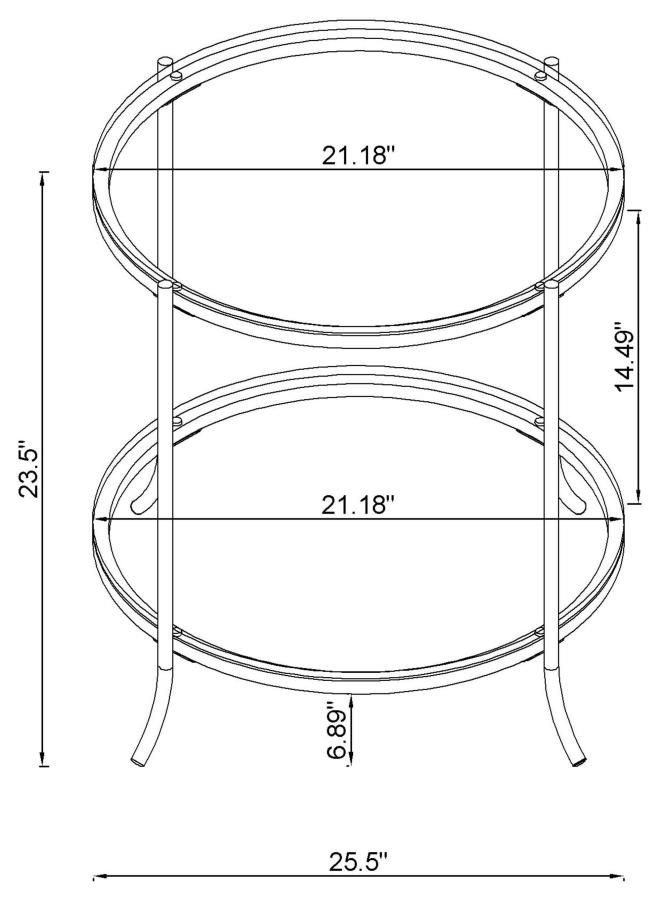 Laurie 1-shelf Glass Top Round Side End Table Black Nickel