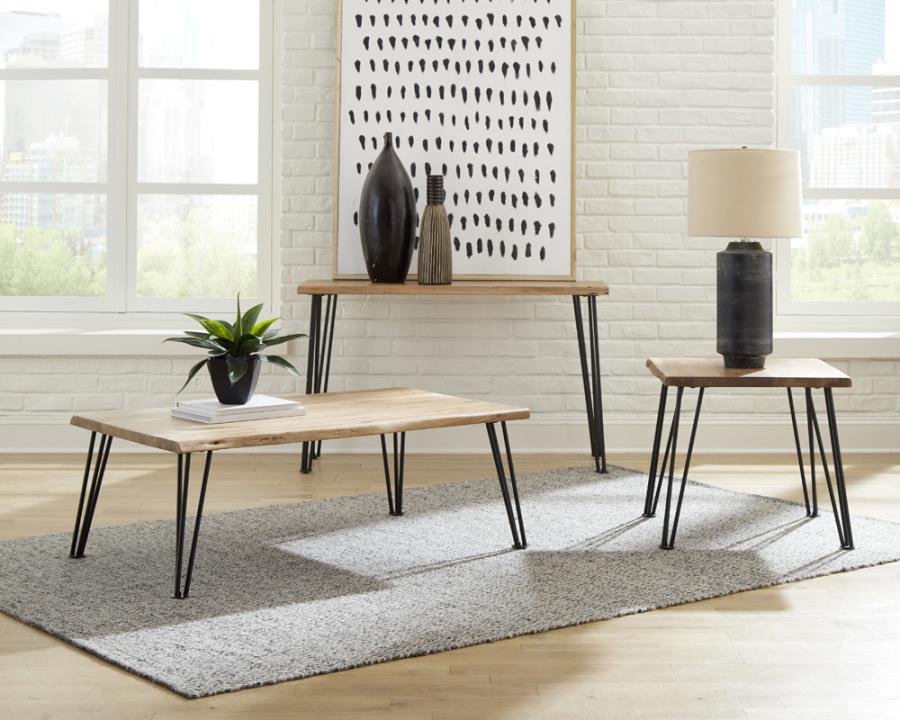 Modal Additional Images for Zander Square Wood Top Coffee Table Natural Brown