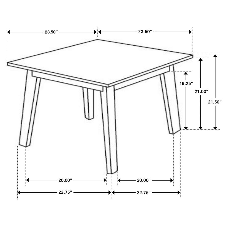 Bayhill Square Faux Marble Top End Table Black and White