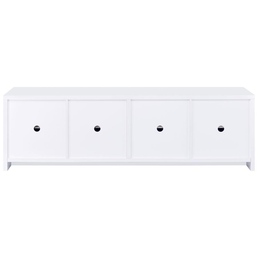 Laughlin 4-door Engineered Wood 78-inch TV Stand White
