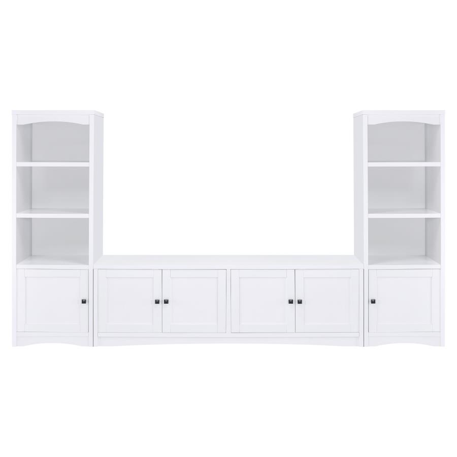 Laughlin 4-door Engineered Wood 78-inch TV Stand White