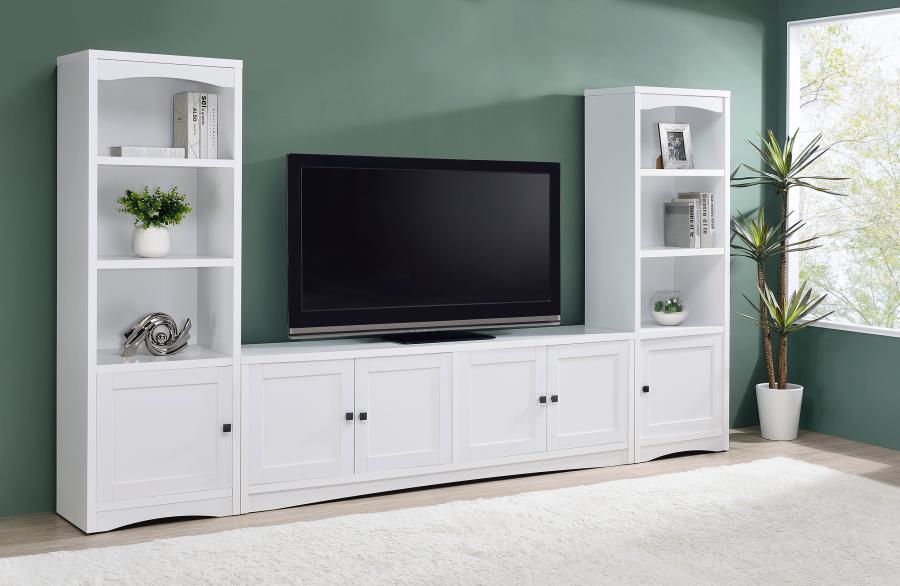 Modal Additional Images for Laughlin 4-door Engineered Wood 78-inch TV Stand White